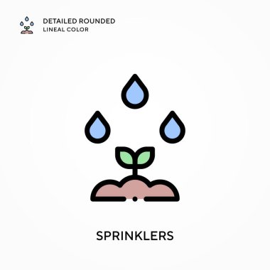 Fıskiyeler ayrıntılı yuvarlak çizgisel renk. Modern vektör illüstrasyon kavramları. Düzenlemesi ve kişiselleştirmesi kolay.