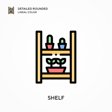 Raf detaylı yuvarlak çizgisel renk. Modern vektör illüstrasyon kavramları. Düzenlemesi ve kişiselleştirmesi kolay.