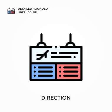 Yön, yuvarlak çizgi rengini detaylandırdı. Modern vektör illüstrasyon kavramları. Düzenlemesi ve kişiselleştirmesi kolay.