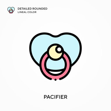 Emzik ayrıntılı yuvarlak çizgi rengi. Modern vektör illüstrasyon kavramları. Düzenlemesi ve kişiselleştirmesi kolay.