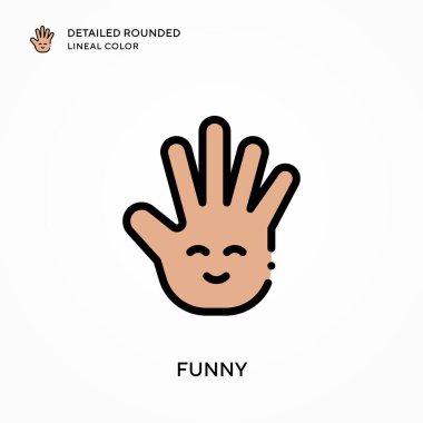 Komik ayrıntılı yuvarlak çizgisel renk. Modern vektör illüstrasyon kavramları. Düzenlemesi ve kişiselleştirmesi kolay.