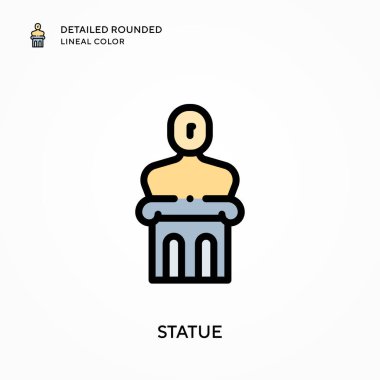 Heykel ayrıntılı yuvarlak çizgisel renk. Modern vektör illüstrasyon kavramları. Düzenlemesi ve kişiselleştirmesi kolay.