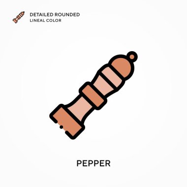 Biber ayrıntılı yuvarlak çizgisel renk. Modern vektör illüstrasyon kavramları. Düzenlemesi ve kişiselleştirmesi kolay.