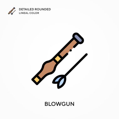 Üfleme tabancası yuvarlak çizgi rengini detaylandırdı. Modern vektör illüstrasyon kavramları. Düzenlemesi ve kişiselleştirmesi kolay.