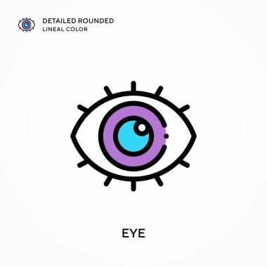 Göz detaylı yuvarlak çizgisel renk. Modern vektör illüstrasyon kavramları. Düzenlemesi ve kişiselleştirmesi kolay.