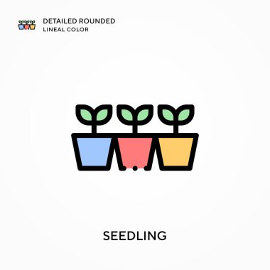 Tohumlama detaylı yuvarlak çizgi rengi. Modern vektör illüstrasyon kavramları. Düzenlemesi ve kişiselleştirmesi kolay.