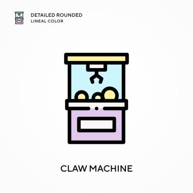 Pençe makinesi yuvarlak çizgi rengini detaylı olarak açıkladı. Modern vektör illüstrasyon kavramları. Düzenlemesi ve kişiselleştirmesi kolay.