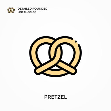 Simit ayrıntılı yuvarlak çizgisel renk. Modern vektör illüstrasyon kavramları. Düzenlemesi ve kişiselleştirmesi kolay.