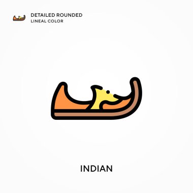 Kızılderili ayrıntılı yuvarlak çizgisel renk. Modern vektör illüstrasyon kavramları. Düzenlemesi ve kişiselleştirmesi kolay.