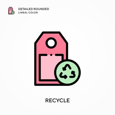 Ayrıntılı yuvarlak çizgi rengini geri dönüştür. Modern vektör illüstrasyon kavramları. Düzenlemesi ve kişiselleştirmesi kolay.