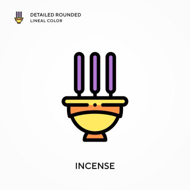 Tütsü ayrıntılı yuvarlak doğrusal renk. Modern vektör illüstrasyon kavramları. Düzenlemesi ve kişiselleştirmesi kolay.