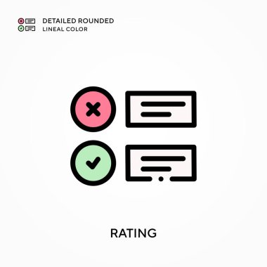 Detaylı yuvarlak çizgisel renk sınıflandırması. Modern vektör illüstrasyon kavramları. Düzenlemesi ve kişiselleştirmesi kolay.