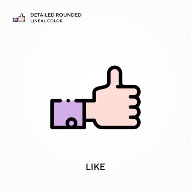 Ayrıntılı yuvarlak çizgi rengi gibi. Modern vektör illüstrasyon kavramları. Düzenlemesi ve kişiselleştirmesi kolay.