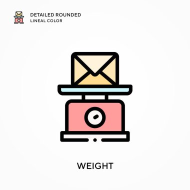 Ağırlık detaylı yuvarlak çizgi rengi. Modern vektör illüstrasyon kavramları. Düzenlemesi ve kişiselleştirmesi kolay.