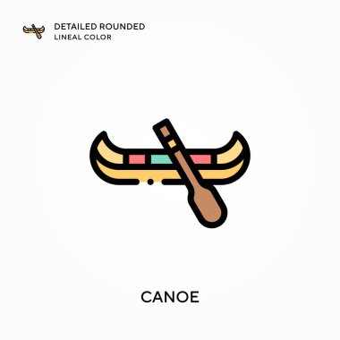 Kano ayrıntılı yuvarlak çizgisel renk. Modern vektör illüstrasyon kavramları. Düzenlemesi ve kişiselleştirmesi kolay.