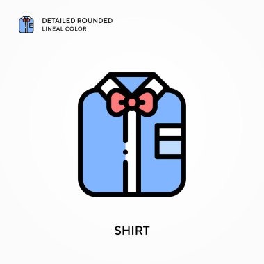 Gömlek ayrıntılı yuvarlak çizgisel renk. Modern vektör illüstrasyon kavramları. Düzenlemesi ve kişiselleştirmesi kolay.