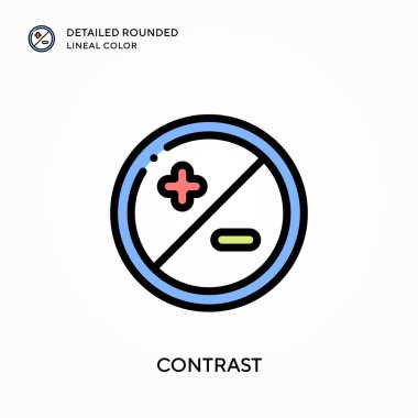 Ayrıntılı yuvarlak çizgisel renk karşıtlığı. Modern vektör illüstrasyon kavramları. Düzenlemesi ve kişiselleştirmesi kolay.