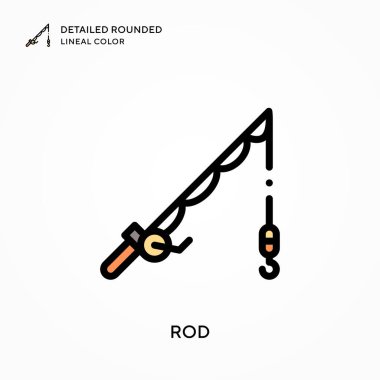 Rod ayrıntılı yuvarlak çizgisel renk. Modern vektör illüstrasyon kavramları. Düzenlemesi ve kişiselleştirmesi kolay.