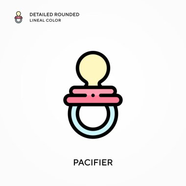 Emzik ayrıntılı yuvarlak çizgi rengi. Modern vektör illüstrasyon kavramları. Düzenlemesi ve kişiselleştirmesi kolay.