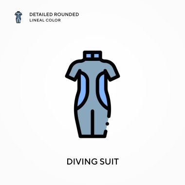 Dalış elbisesi yuvarlak çizgisel renkler içeriyor. Modern vektör illüstrasyon kavramları. Düzenlemesi ve kişiselleştirmesi kolay.