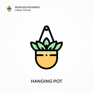 Asma kabı yuvarlak çizgi rengini detaylandırmış. Modern vektör illüstrasyon kavramları. Düzenlemesi ve kişiselleştirmesi kolay.