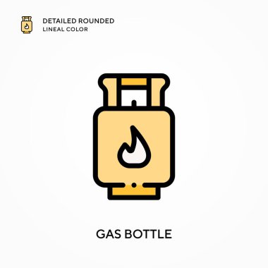 Benzin şişesi yuvarlak yuvarlak renkte. Modern vektör illüstrasyon kavramları. Düzenlemesi ve kişiselleştirmesi kolay.