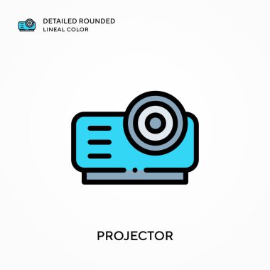 Projektör ayrıntılı yuvarlak doğrusal renk. Modern vektör illüstrasyon kavramları. Düzenlemesi ve kişiselleştirmesi kolay.