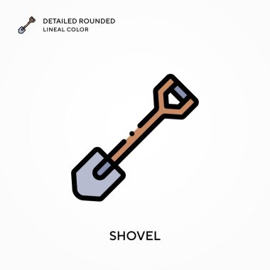 Kürek ayrıntılı yuvarlak çizgisel renk. Modern vektör illüstrasyon kavramları. Düzenlemesi ve kişiselleştirmesi kolay.