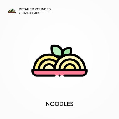 Erişte ayrıntılı yuvarlak çizgisel renk. Modern vektör illüstrasyon kavramları. Düzenlemesi ve kişiselleştirmesi kolay.