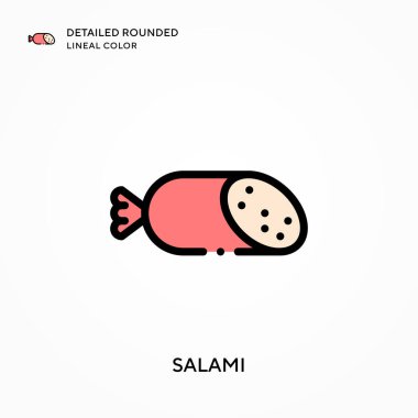 Salam ayrıntılı yuvarlak çizgisel renk. Modern vektör illüstrasyon kavramları. Düzenlemesi ve kişiselleştirmesi kolay.