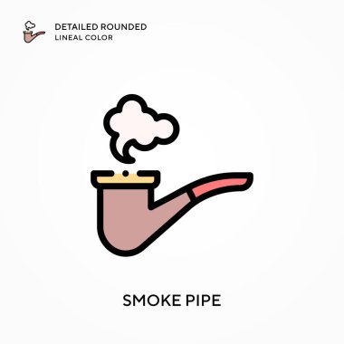 Duman piposu yuvarlak renkli. Modern vektör illüstrasyon kavramları. Düzenlemesi ve kişiselleştirmesi kolay.