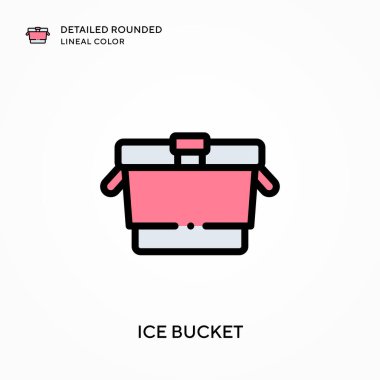 Buz kovası yuvarlak çizgi rengini detaylandırdı. Modern vektör illüstrasyon kavramları. Düzenlemesi ve kişiselleştirmesi kolay.