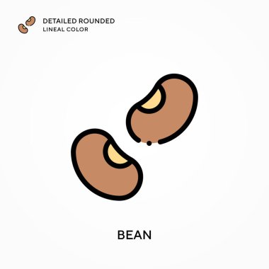 Fasulye detaylı yuvarlak çizgisel renk. Modern vektör illüstrasyon kavramları. Düzenlemesi ve kişiselleştirmesi kolay.
