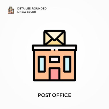 Postane yuvarlak çizgi rengini detaylandırdı. Modern vektör illüstrasyon kavramları. Düzenlemesi ve kişiselleştirmesi kolay.