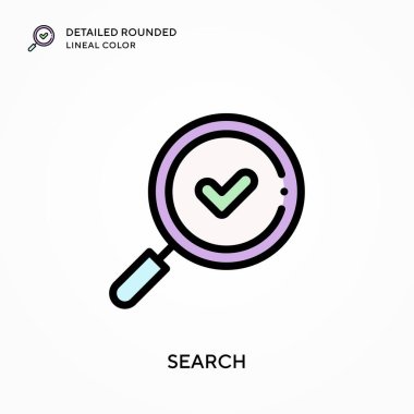 Ayrıntılı yuvarlak çizgi rengini ara. Modern vektör illüstrasyon kavramları. Düzenlemesi ve kişiselleştirmesi kolay.