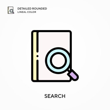 Ayrıntılı yuvarlak çizgi rengini ara. Modern vektör illüstrasyon kavramları. Düzenlemesi ve kişiselleştirmesi kolay.