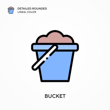 Kova detaylı yuvarlak çizgi rengi. Modern vektör illüstrasyon kavramları. Düzenlemesi ve kişiselleştirmesi kolay.