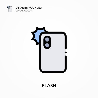 Flaş detaylı yuvarlak çizgi rengi. Modern vektör illüstrasyon kavramları. Düzenlemesi ve kişiselleştirmesi kolay.