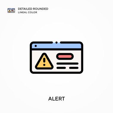 Ayrıntılı yuvarlak çizgi rengi uyarısı. Modern vektör illüstrasyon kavramları. Düzenlemesi ve kişiselleştirmesi kolay.