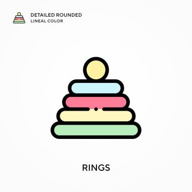 Halkalar yuvarlak çizgi rengini detaylandırmışlar. Modern vektör illüstrasyon kavramları. Düzenlemesi ve kişiselleştirmesi kolay.