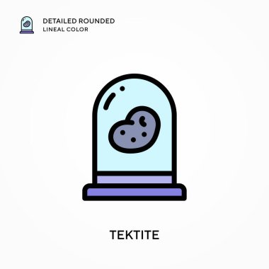 Tektit ayrıntılı yuvarlak çizgisel renk. Modern vektör illüstrasyon kavramları. Düzenlemesi ve kişiselleştirmesi kolay.