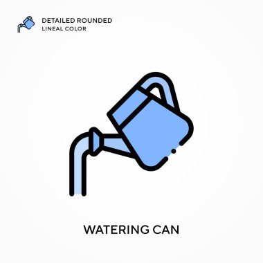 Sulama tenekesi yuvarlak çizgi rengini detaylandırdı. Modern vektör illüstrasyon kavramları. Düzenlemesi ve kişiselleştirmesi kolay.