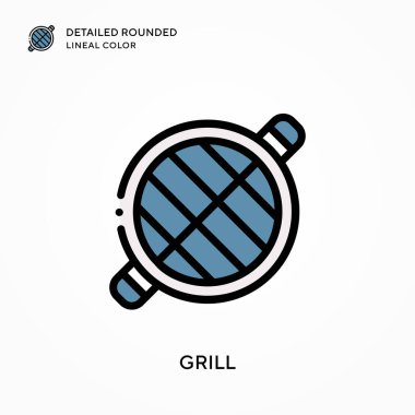 Izgara ayrıntılı yuvarlak çizgisel renk. Modern vektör illüstrasyon kavramları. Düzenlemesi ve kişiselleştirmesi kolay.