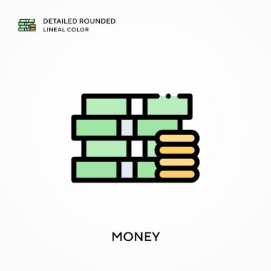 Para yuvarlak çizgi rengini detaylandırmış. Modern vektör illüstrasyon kavramları. Düzenlemesi ve kişiselleştirmesi kolay.