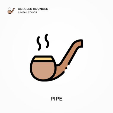 Boru ayrıntılı yuvarlak çizgisel renk. Modern vektör illüstrasyon kavramları. Düzenlemesi ve kişiselleştirmesi kolay.