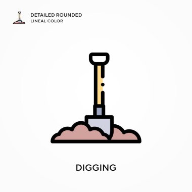 Ayrıntılı yuvarlak çizgi rengini kazıyorum. Modern vektör illüstrasyon kavramları. Düzenlemesi ve kişiselleştirmesi kolay.