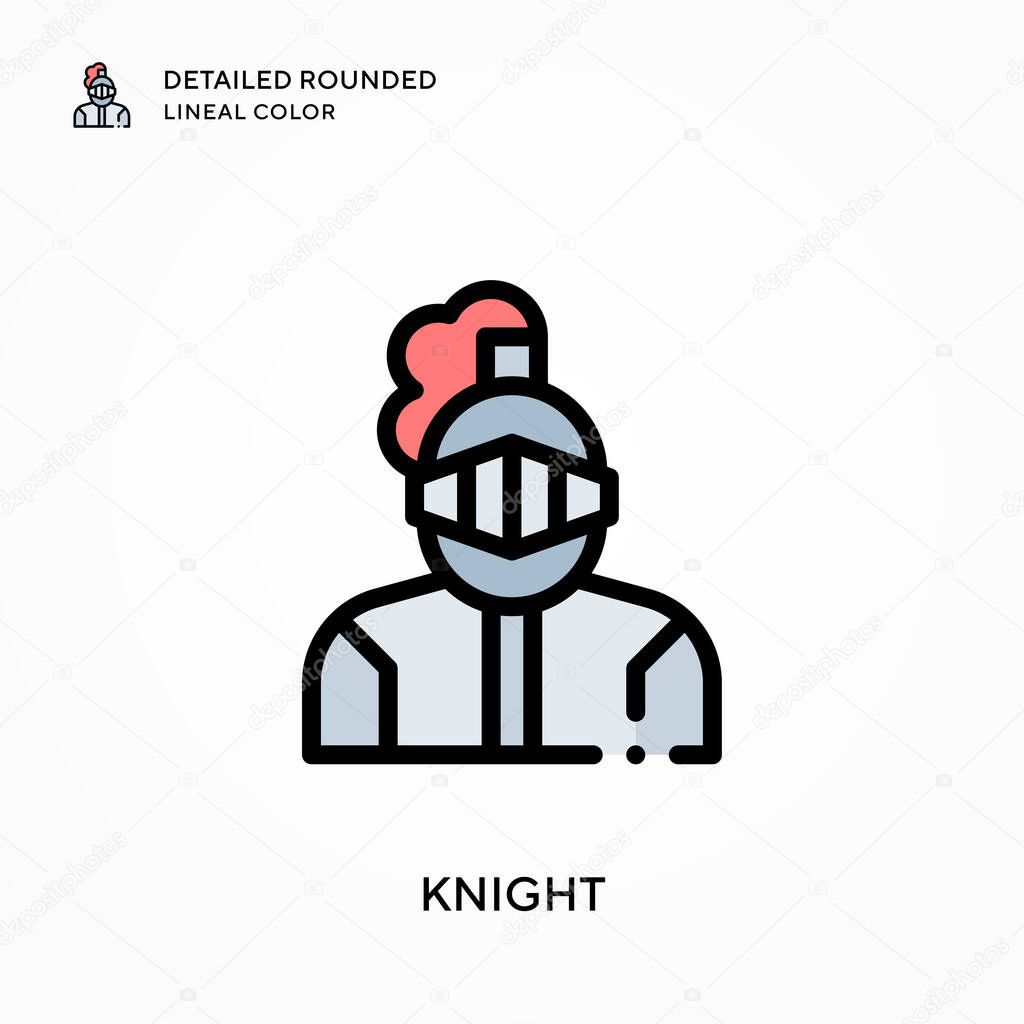 Knight detailed rounded lineal color. Modern vector illustration concepts. Easy to edit and customize.