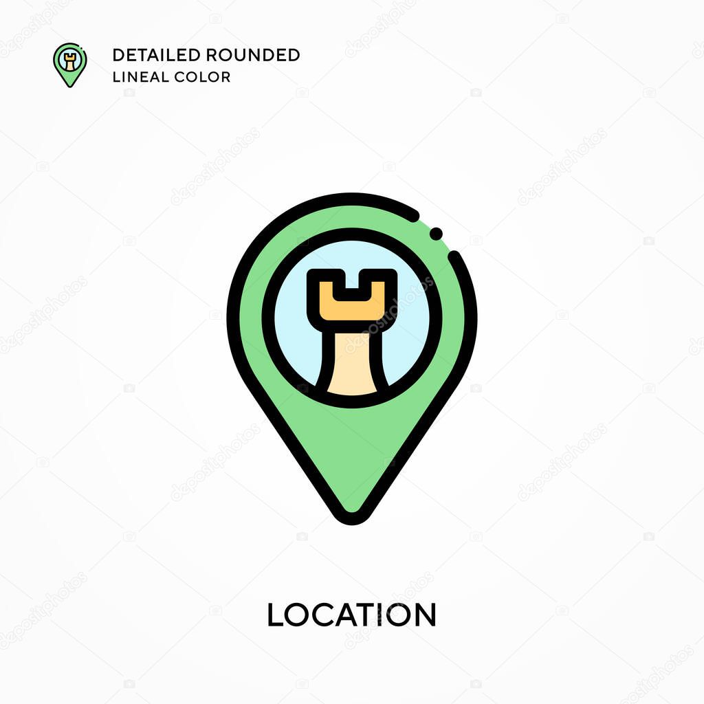 Location detailed rounded lineal color. Modern vector illustration concepts. Easy to edit and customize.