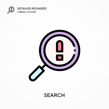 Ayrıntılı yuvarlak çizgi rengini ara. Modern vektör illüstrasyon kavramları. Düzenlemesi ve kişiselleştirmesi kolay.