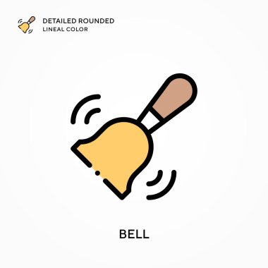 Çan ayrıntılı yuvarlak çizgisel renk. Modern vektör illüstrasyon kavramları. Düzenlemesi ve kişiselleştirmesi kolay.